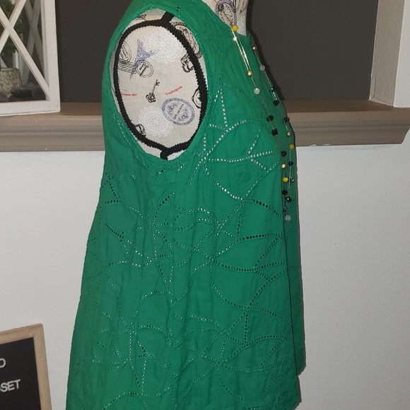 Cabi Green Eyelet Gemma Tank Top Style 5036 - Picture 5 of 7
